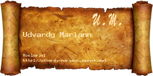 Udvardy Mariann névjegykártya