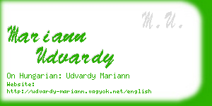 mariann udvardy business card